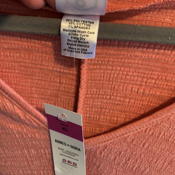 Agnes & Dora XL Peach Knit Hooded Coverup NWT - Picture 2 of 3